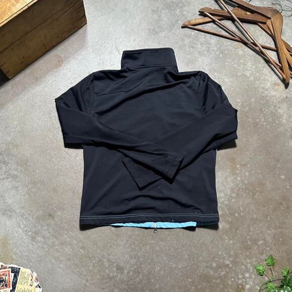 Vintage Y2K Nike Full Zip Sweatshirt Womens Small Blue Black Tracksuit Sweater - Picture 2 of 5